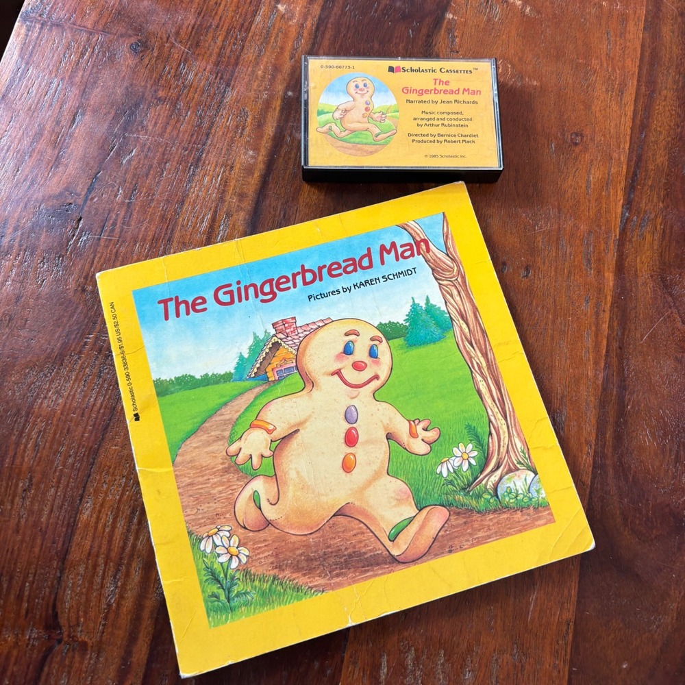 Scholastic The Gingerbread Man Vintage 1985 Book and Cassette Tape Read Along